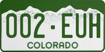 CO license plate 002EUH