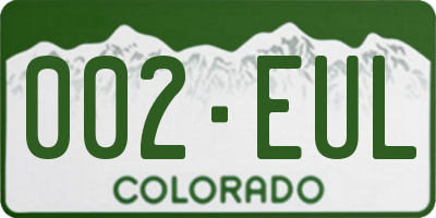 CO license plate 002EUL