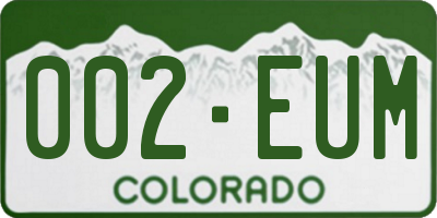 CO license plate 002EUM
