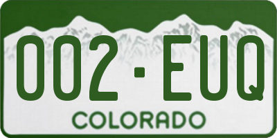 CO license plate 002EUQ