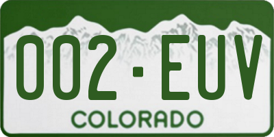 CO license plate 002EUV