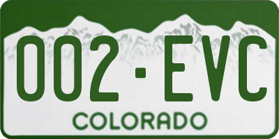 CO license plate 002EVC