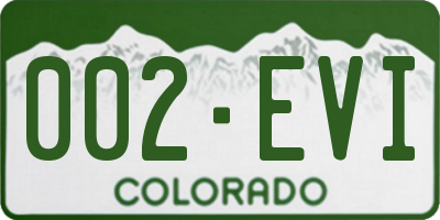 CO license plate 002EVI
