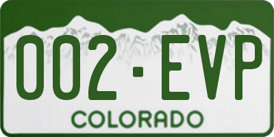 CO license plate 002EVP