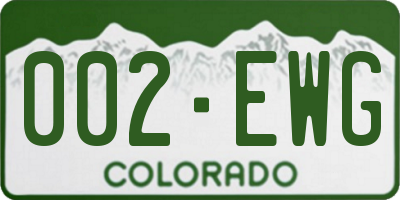 CO license plate 002EWG