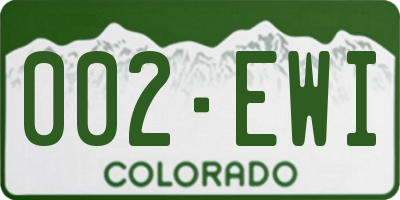 CO license plate 002EWI