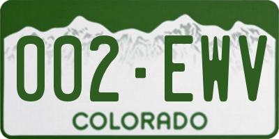 CO license plate 002EWV