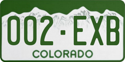 CO license plate 002EXB