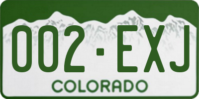 CO license plate 002EXJ