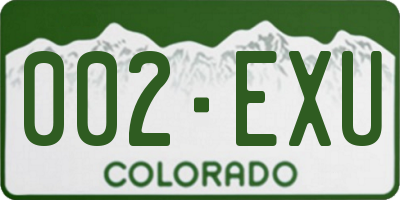 CO license plate 002EXU