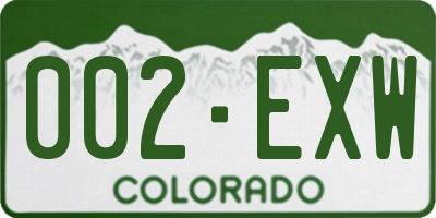 CO license plate 002EXW
