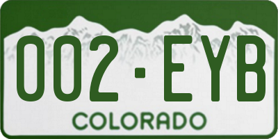 CO license plate 002EYB