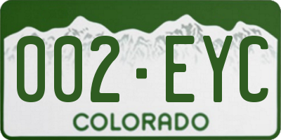 CO license plate 002EYC