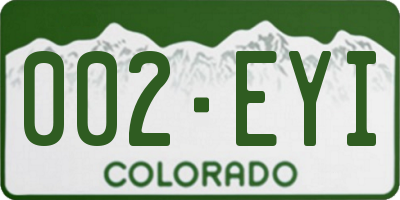 CO license plate 002EYI