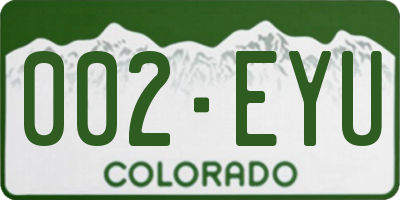 CO license plate 002EYU