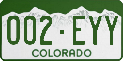 CO license plate 002EYY