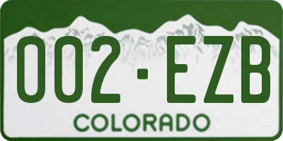 CO license plate 002EZB