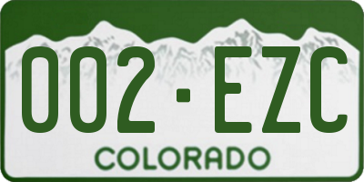 CO license plate 002EZC