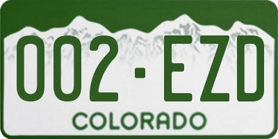 CO license plate 002EZD