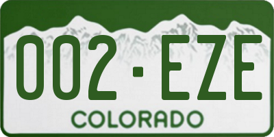 CO license plate 002EZE