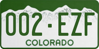 CO license plate 002EZF