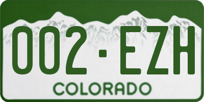 CO license plate 002EZH