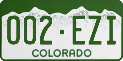 CO license plate 002EZI