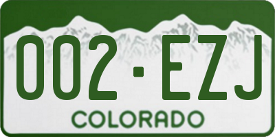 CO license plate 002EZJ