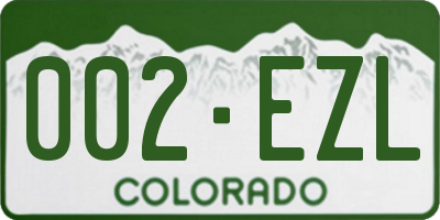 CO license plate 002EZL