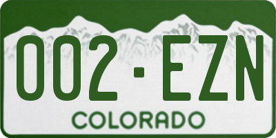 CO license plate 002EZN