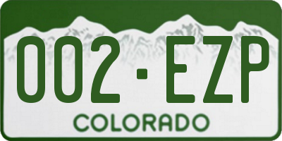 CO license plate 002EZP