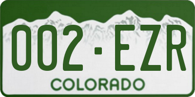 CO license plate 002EZR