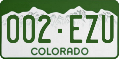 CO license plate 002EZU