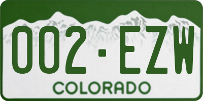 CO license plate 002EZW