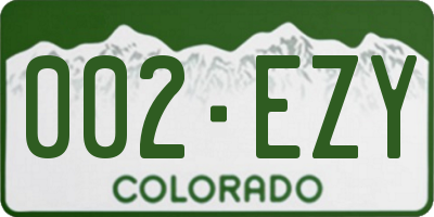 CO license plate 002EZY