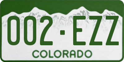 CO license plate 002EZZ