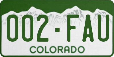 CO license plate 002FAU