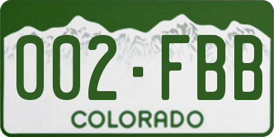 CO license plate 002FBB