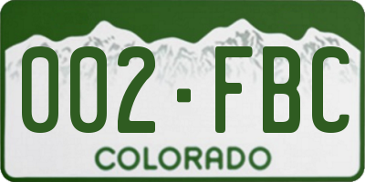 CO license plate 002FBC