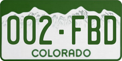 CO license plate 002FBD