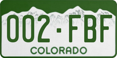 CO license plate 002FBF