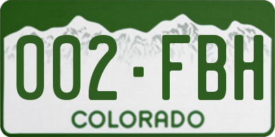 CO license plate 002FBH