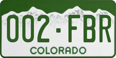 CO license plate 002FBR