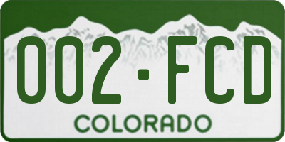 CO license plate 002FCD