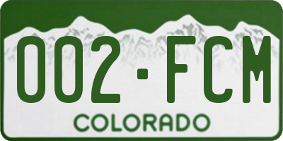 CO license plate 002FCM