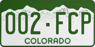 CO license plate 002FCP