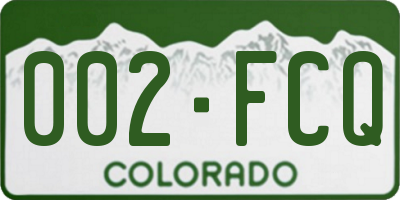 CO license plate 002FCQ