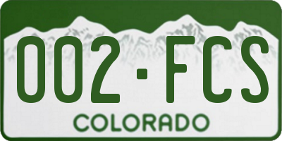 CO license plate 002FCS