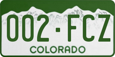 CO license plate 002FCZ