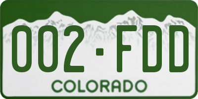 CO license plate 002FDD